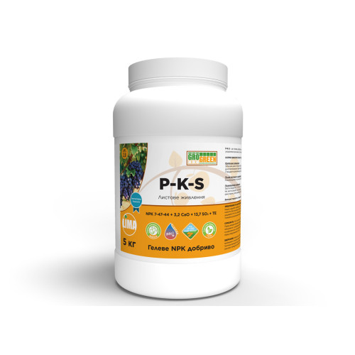 Удобрение Гель PKS 5 кг NPK 7.7 - 47.4 - 44.3 + (3,2CaO+13,7SO₃ +TE) ГроГрин | Gro Green