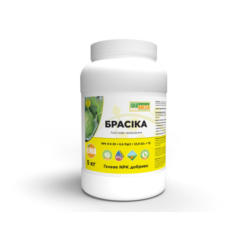 Добриво Гель Брасіка 5 кг 9-9-39+6,6MgO+54SO3+TE ГроГрін | Brassica Gro Green